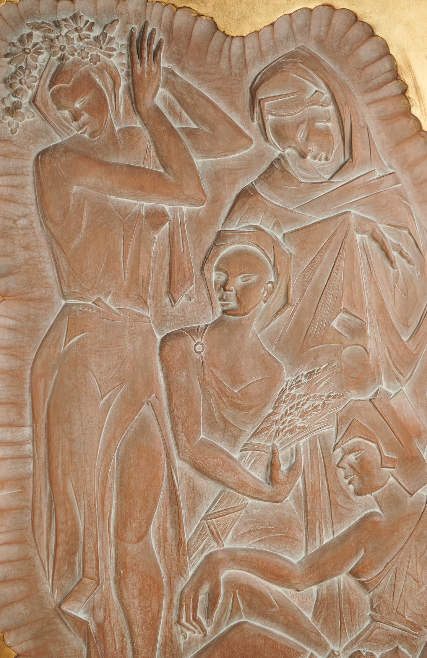 Panel decorativo en relieve, alegoría de las cuatro estaciones.