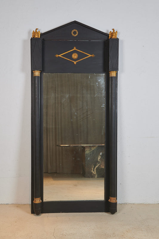 Espejo francés estilo Imperio en madera ebonizada