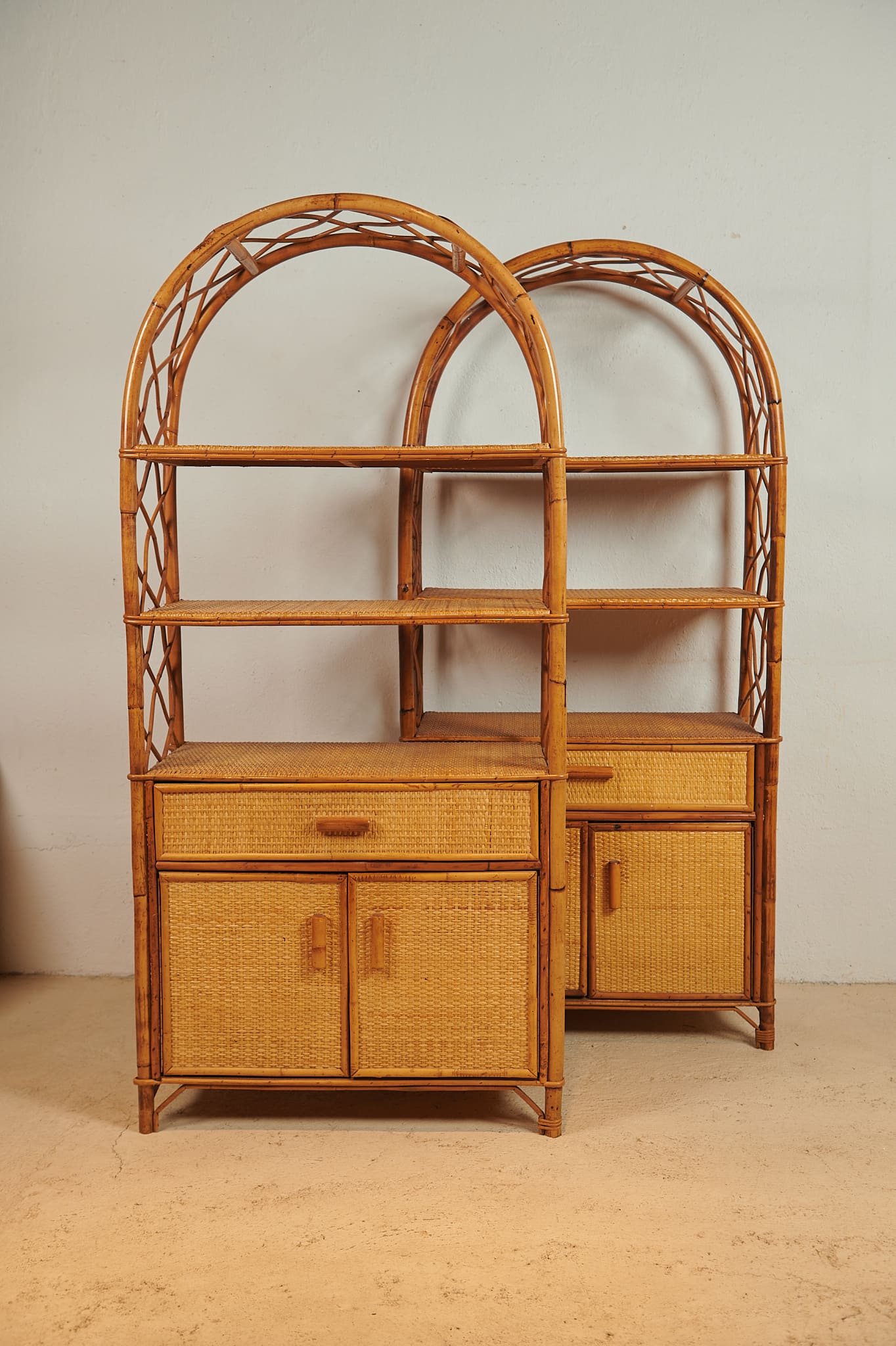 Estanterías de ratán vintage