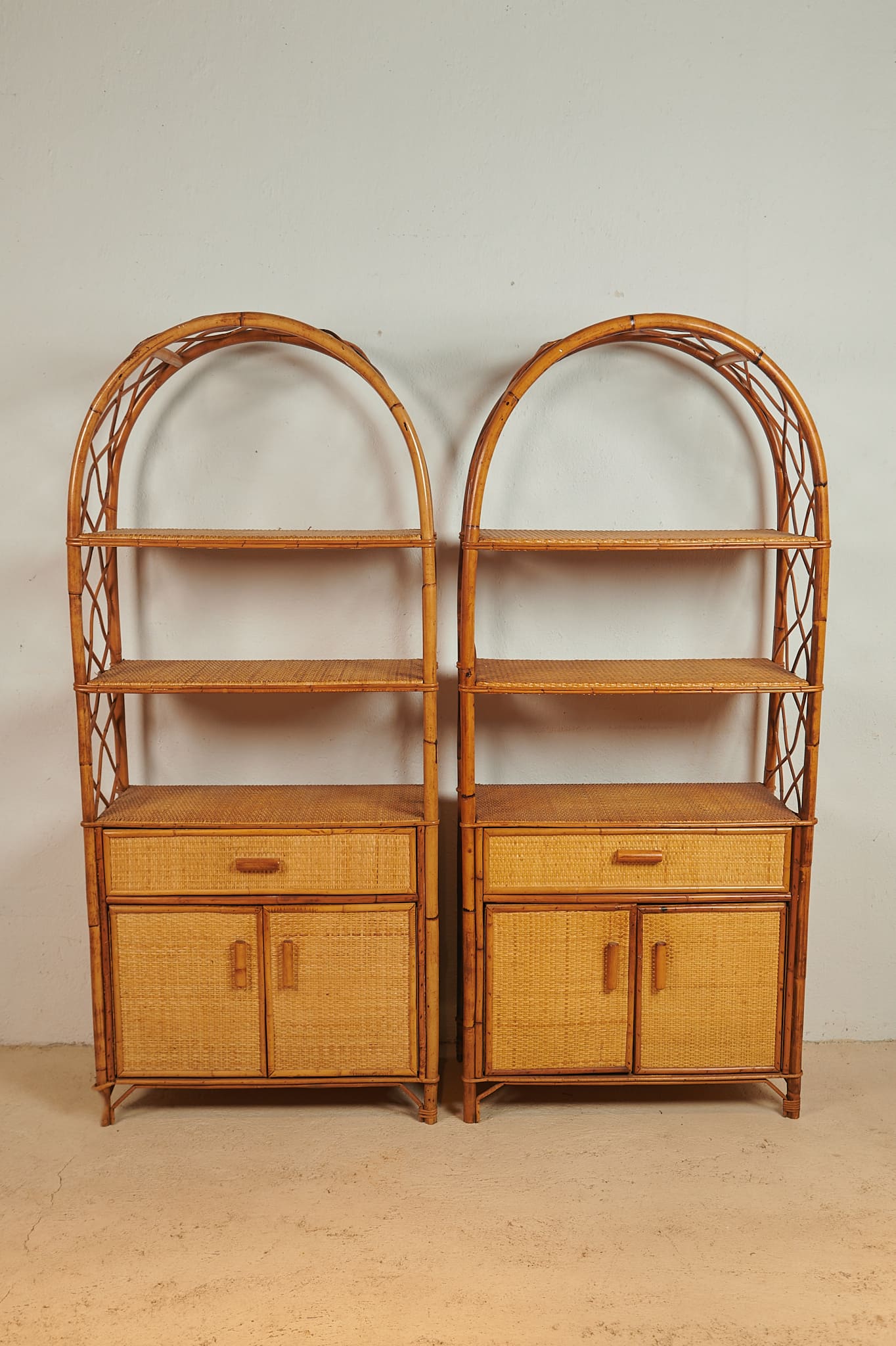 Estanterías de ratán vintage