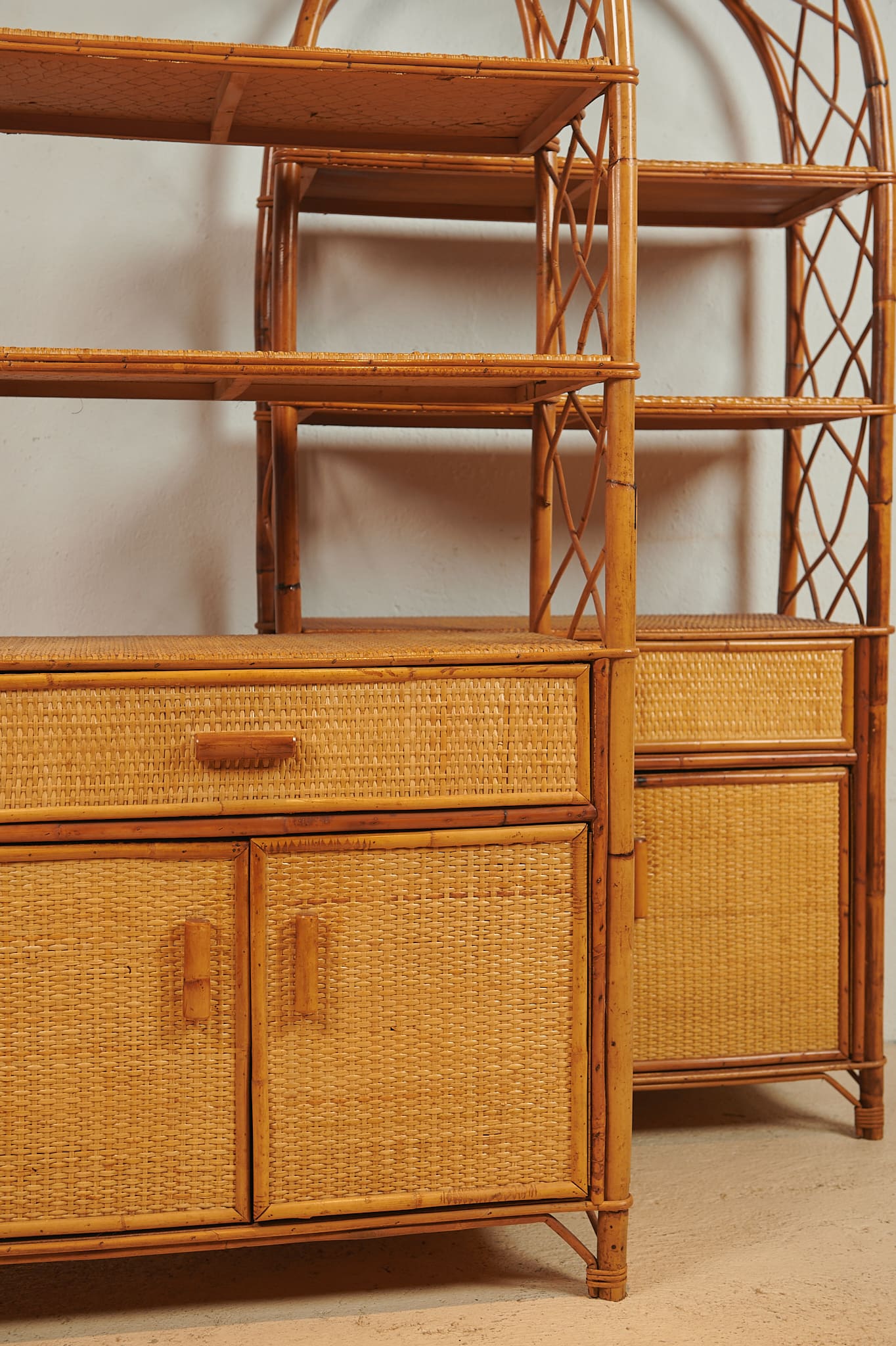 Estanterías de ratán vintage