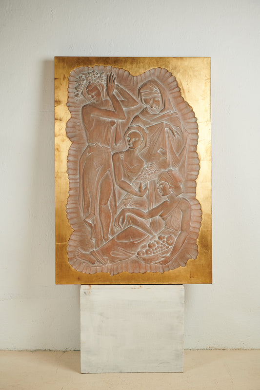 Panel decorativo en relieve, alegoría de las cuatro estaciones.